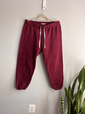Marine Layer Burgundy Drawstring Joggers size L